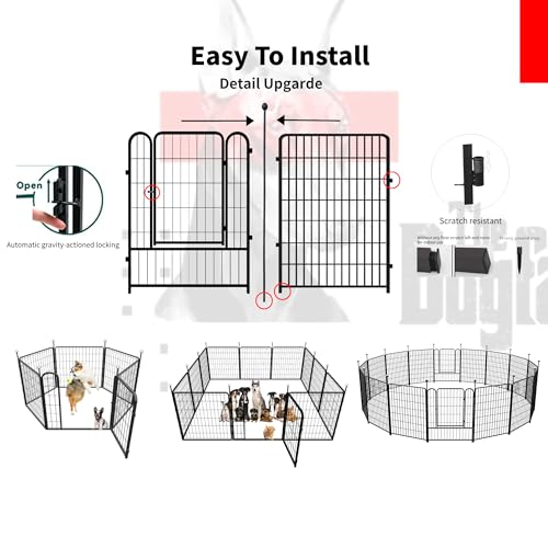 Dog Playpen Outdoor 36" High Heavy Duty for Medium/Large Dogs with Stakes V166
