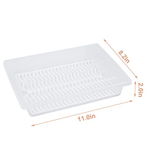 Plastic Food Storage Containers with Removable Drain Plate and Lid, Stackable, Large (4-Pack) X4503