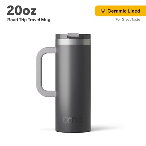 RTIC 20oz Road Trip Travel Mug with Lid and Handle, Insulated Stainless Steel P393441