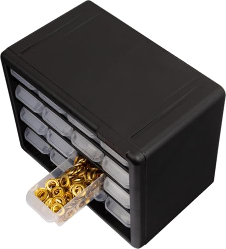 Akro-Mils 24-Drawer Plastic Storage Cabinet, Black I624065