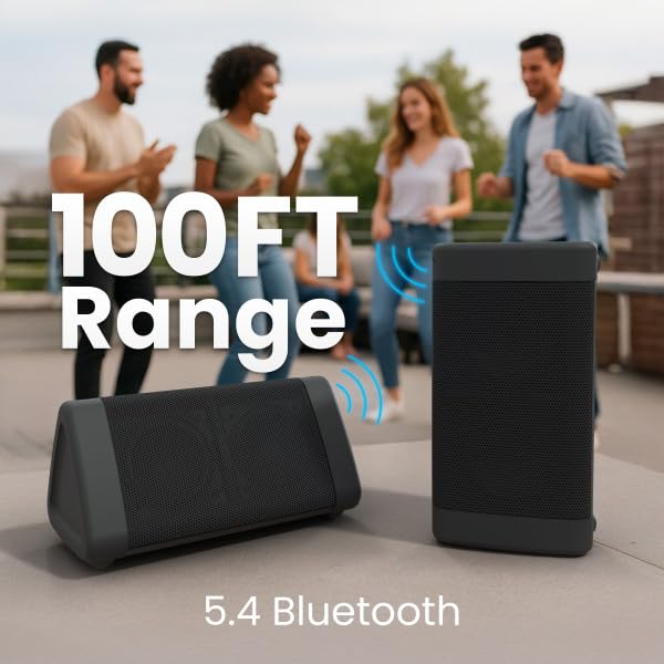 OontZ Angle 3 Portable Bluetooth 5.4 Speaker, IPX5 Water-Resistant, Black B762769