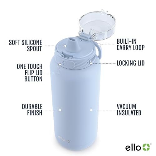 Ello Cooper 32oz Stainless Steel Water Bottle with Straw and Handle Q4598