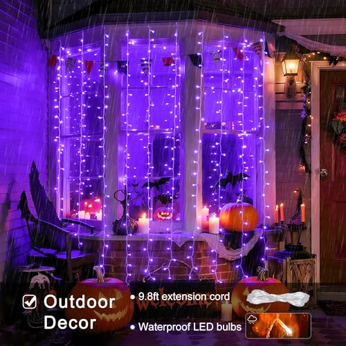 JMEXSUSS 300 LED Remote Control Christmas Curtain Lights, Warm White V64841