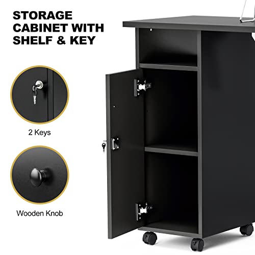 Paddie Manicure Table Nail Desk with Dust Collector, Black X649560