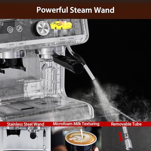 Espresso Machine with Grinder, 20 Bar, Milk Frother D6043