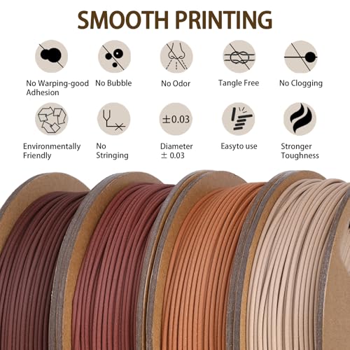 Rainbow 3D PLA Printer Filament 1.75mm Matte, 1kg P386477