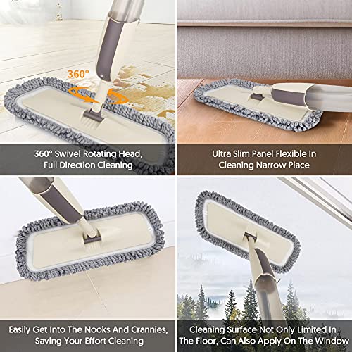 MEXERRIS Spray Mop for Hardwood Floors with 5X Washable Pads S732