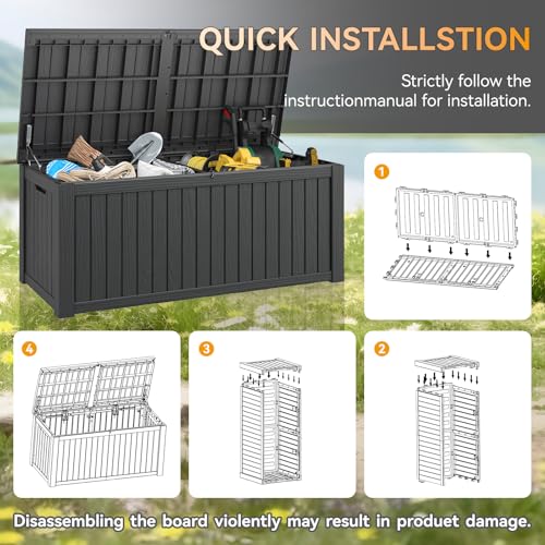 NUNU LAB 31 Gallon Outdoor Storage Box Waterproof Lockable Lid I8083