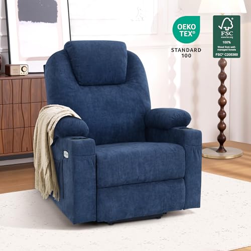 MCombo Small Power Lift Recliner Chair for Elderly with Heat and Massage, USB & Type C Ports J262