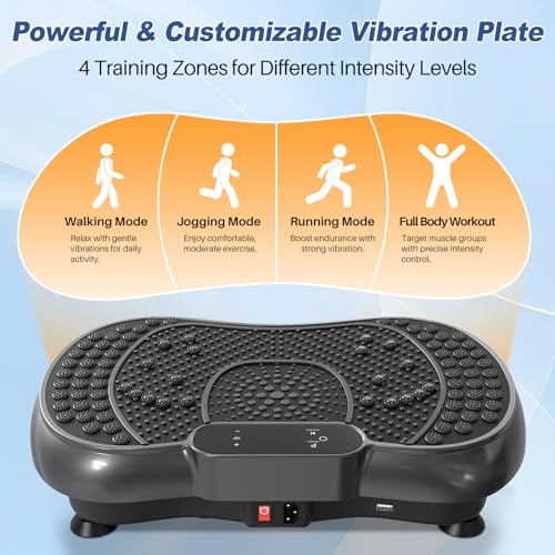 Vibration Plate Exercise Machine with Bluetooth Speaker, 450 lbs Capacity O459