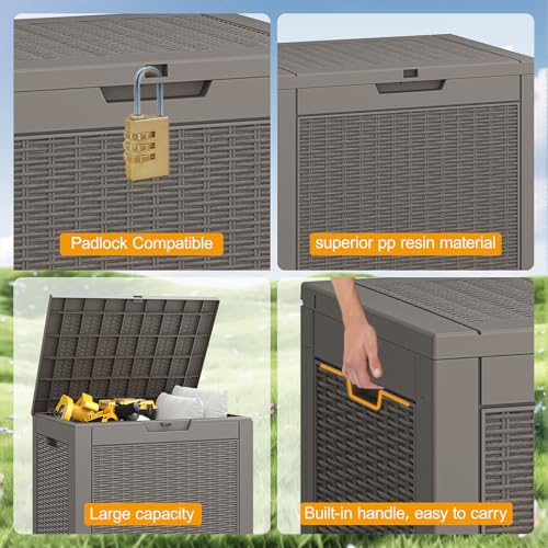 NUNU LAB 31 Gallon Outdoor Storage Box Waterproof Lockable Lid I8083