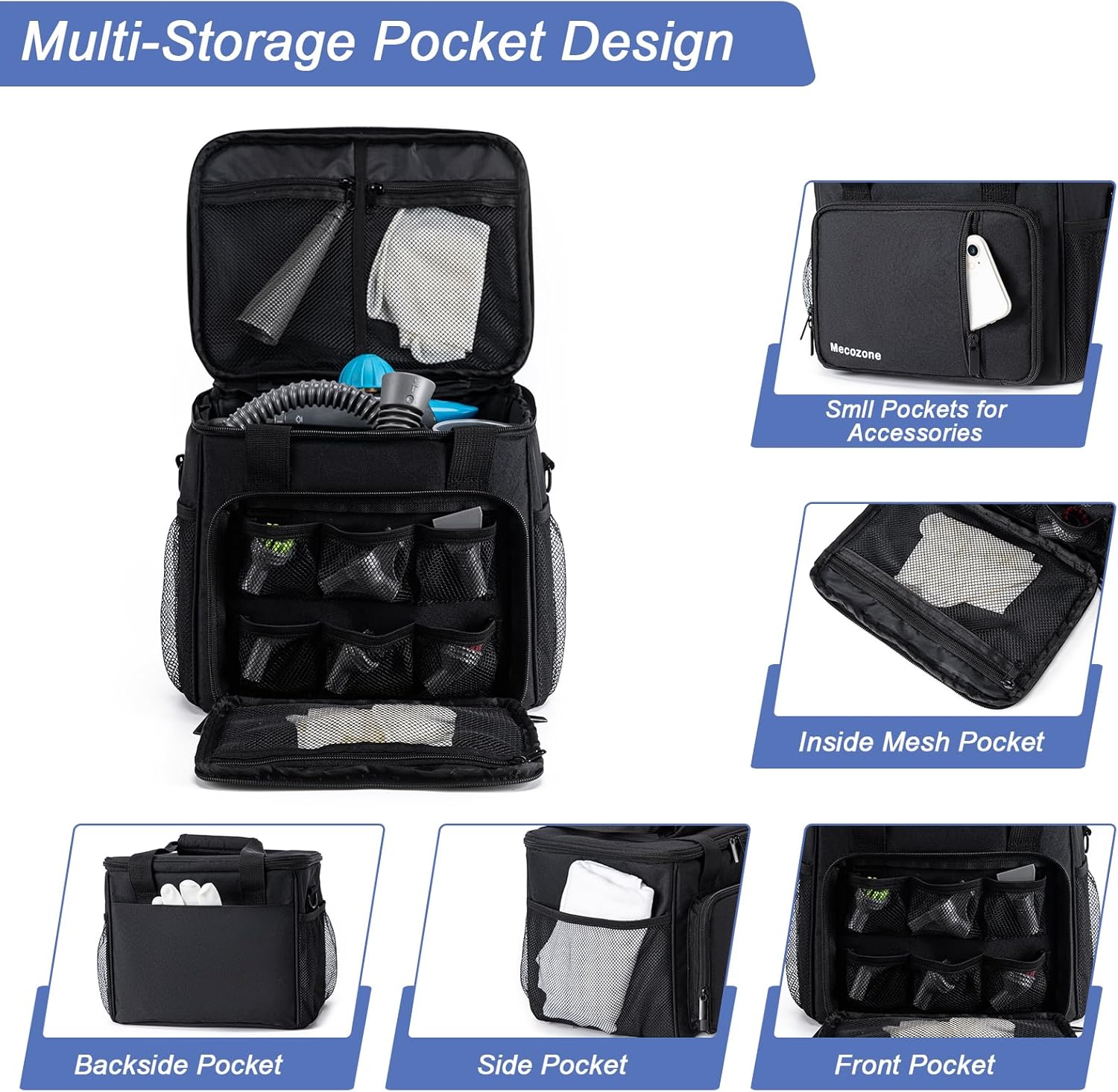 Handheld Steam Cleaner Carry Bag with Multiple Pockets, Black K7269
