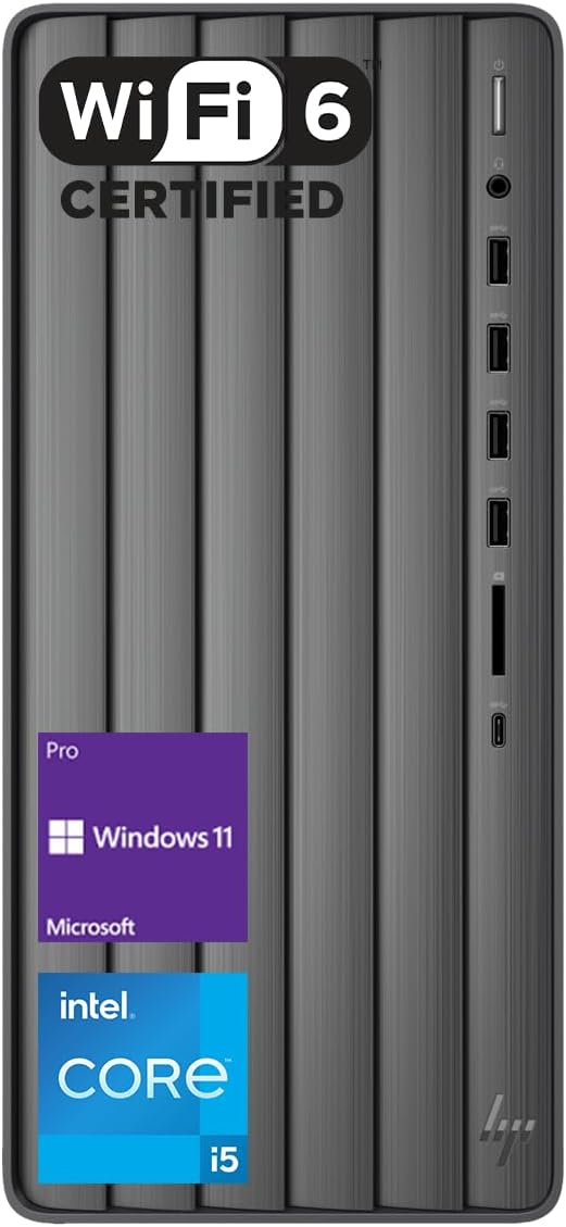 HP Business Envy i5 Tower Desktop, Intel i5-13400 Processor(Beat Intel i7-1255U), 64GB RAM, 1TB SSD, Wi-Fi 6, Windows 11 Pro, HDMI, RJ-45, Black, Wired Keyboard & Mouse