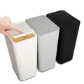 N. NETDOT Bathroom Trash Can with Lid 3 Pack Set, 2 Packs 3.4 Gal 13L Slim Kitchen Trash Can and 1 Pack 2.6Gal 10L Garbage Can, Small Trash Can/Trash Bin/Waste Basket for Bedroom (Grey, Pack of 3)