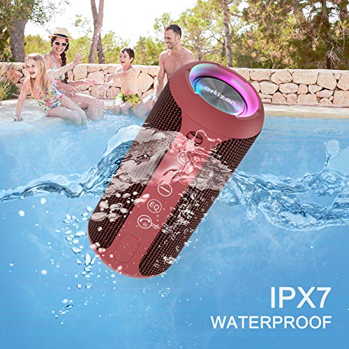 Ortizan Portable Bluetooth Speaker IPX7 Waterproof 24W Loud Sound, Black J77282