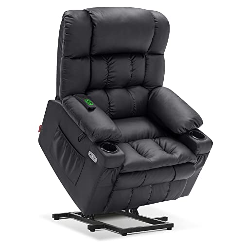 MCombo Dual Motor Power Lift Recliner Chair for Elderly with Heat and Massage, Black E570141