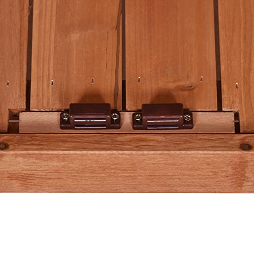 Polibi 39" Potting Bench Table, Outdoor Wooden Workstation with Storage Cabinet A50563