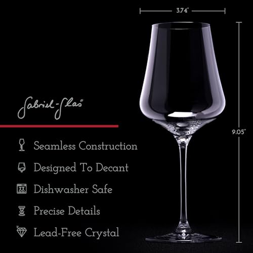 Gabriel-Glas StandArt Crystal Wine Glasses, Set of 2 with Gift Box, 16 oz, Dishwasher Safe F691