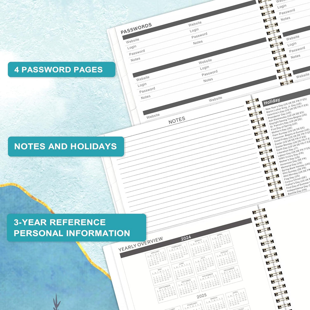 2024-2026 Monthly Planner 9" x 11" with Flexible Cover R965