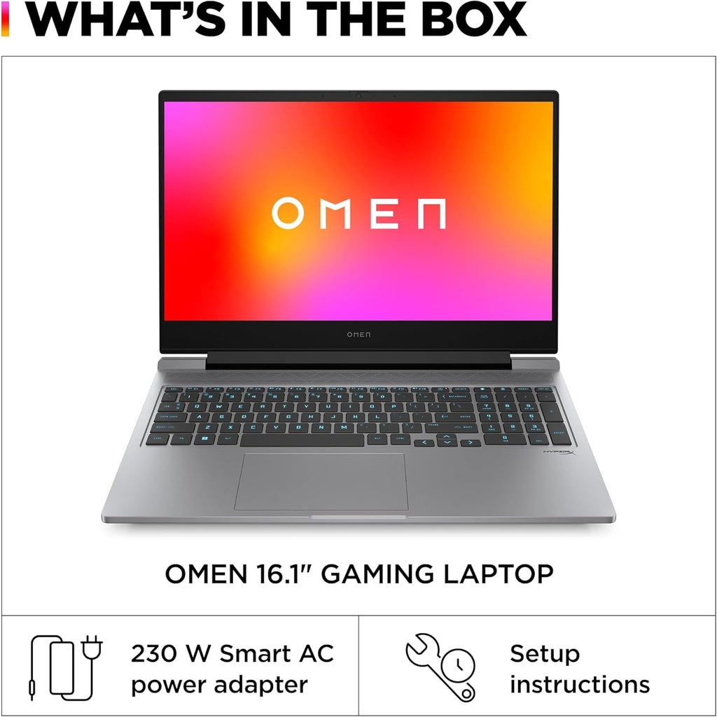 HP OMEN 16 inch Laptop, FHD 144Hz, Core i7, 16GB RAM, 512GB SSD, RTX 4060 Y94062