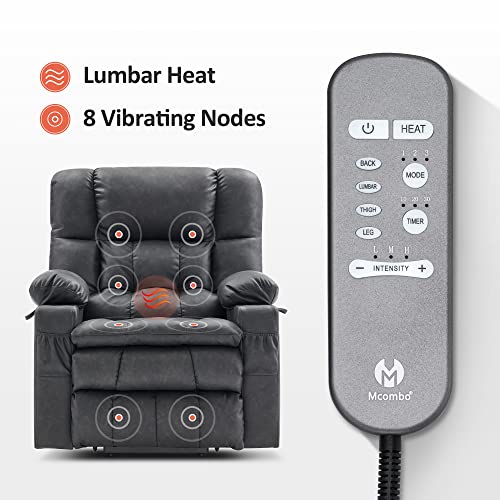 MCombo Dual Motor Power Lift Recliner Chair for Elderly with Heat and Massage, Black E570141
