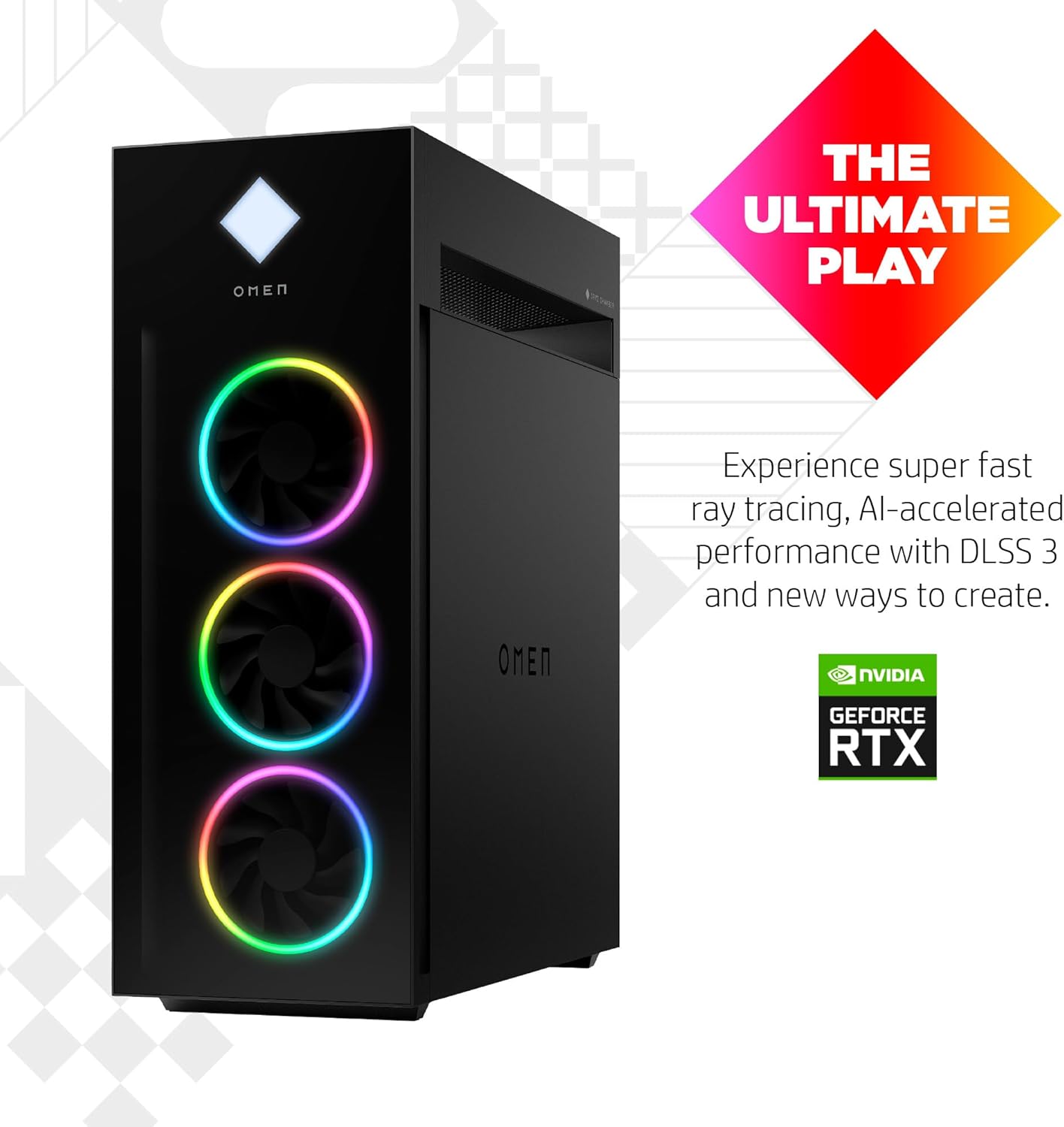 HP OMEN 45L Gaming Desktop, Intel Core i7-14700K, 32GB RAM, 1TB SSD, RTX 4070 SUPER Ti, Windows 11 Pro N3748