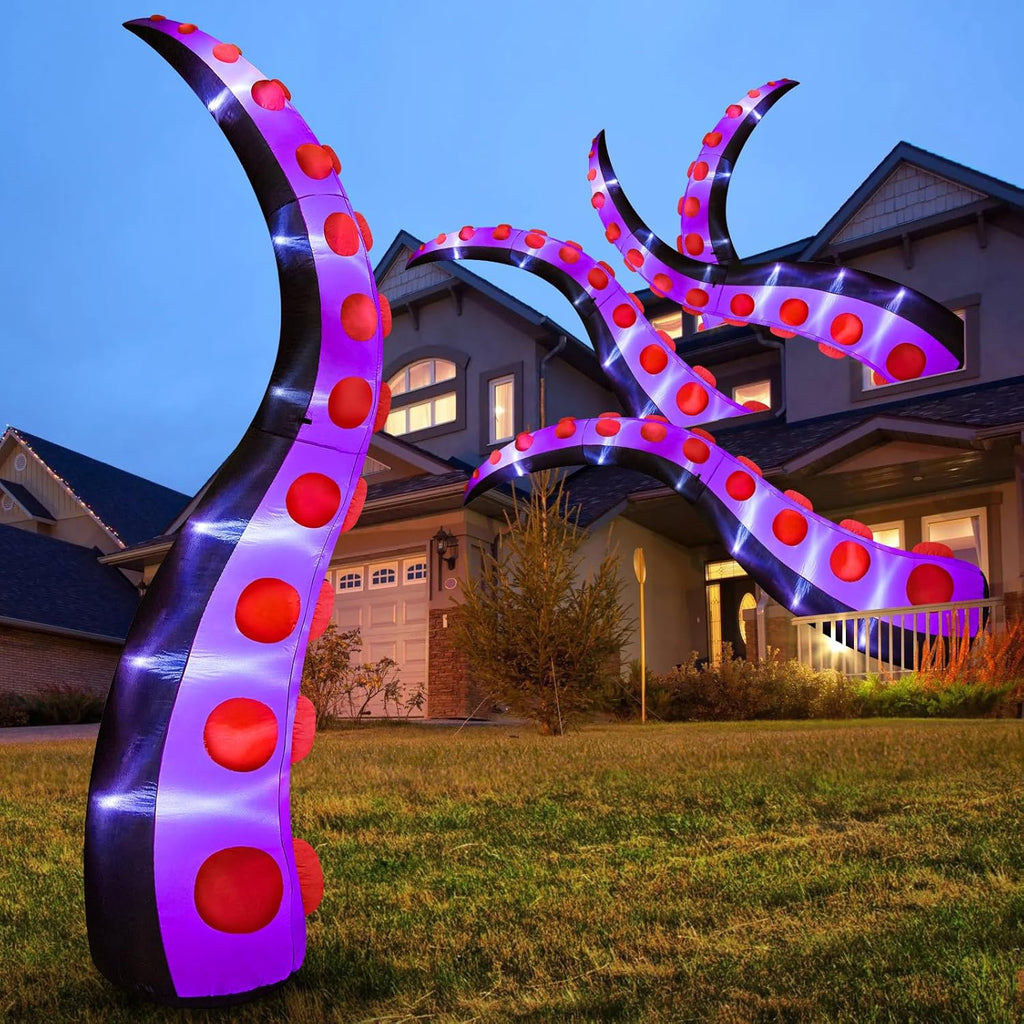 Danxilu 14 FT Huge Halloween Inflatables Octopus Tentacles Built-in LED Lights Inflatable Blow Up Yard Decoration for Halloween Outdoor Decorations Holiday Party Decor Lawn Outside