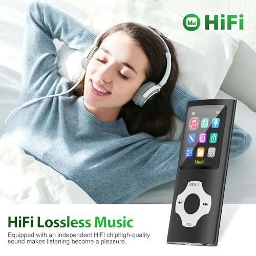 AUOKING MP3 Player 32GB with Voice Recorder and FM Radio, Blue X64700