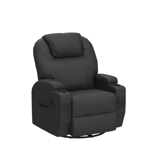 JUMMICO Power Lift Recliner Chair with Massage for Elderly PU Leather Black Y337