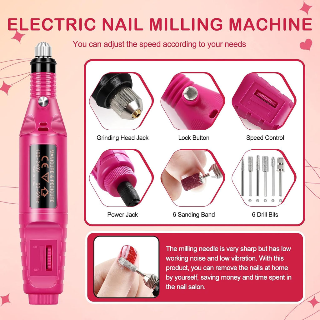 Acrylic Nail Kit with Drill and Nail Lamp for Beginners N2125
