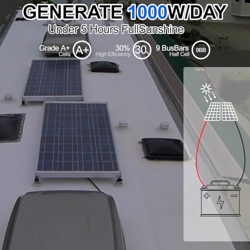 SOLPERK 100 Watt 12 Volt Monocrystalline Solar Panel 2PCS E62851