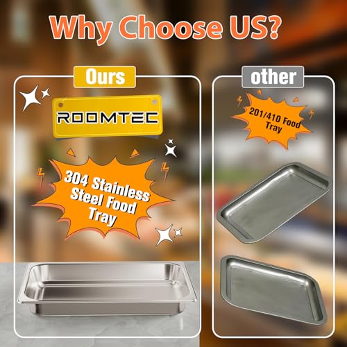 ROOMTEC 8QT 304 Stainless Steel Chafing Dish Buffet Set 4 Pack, Gold and Silver P34375