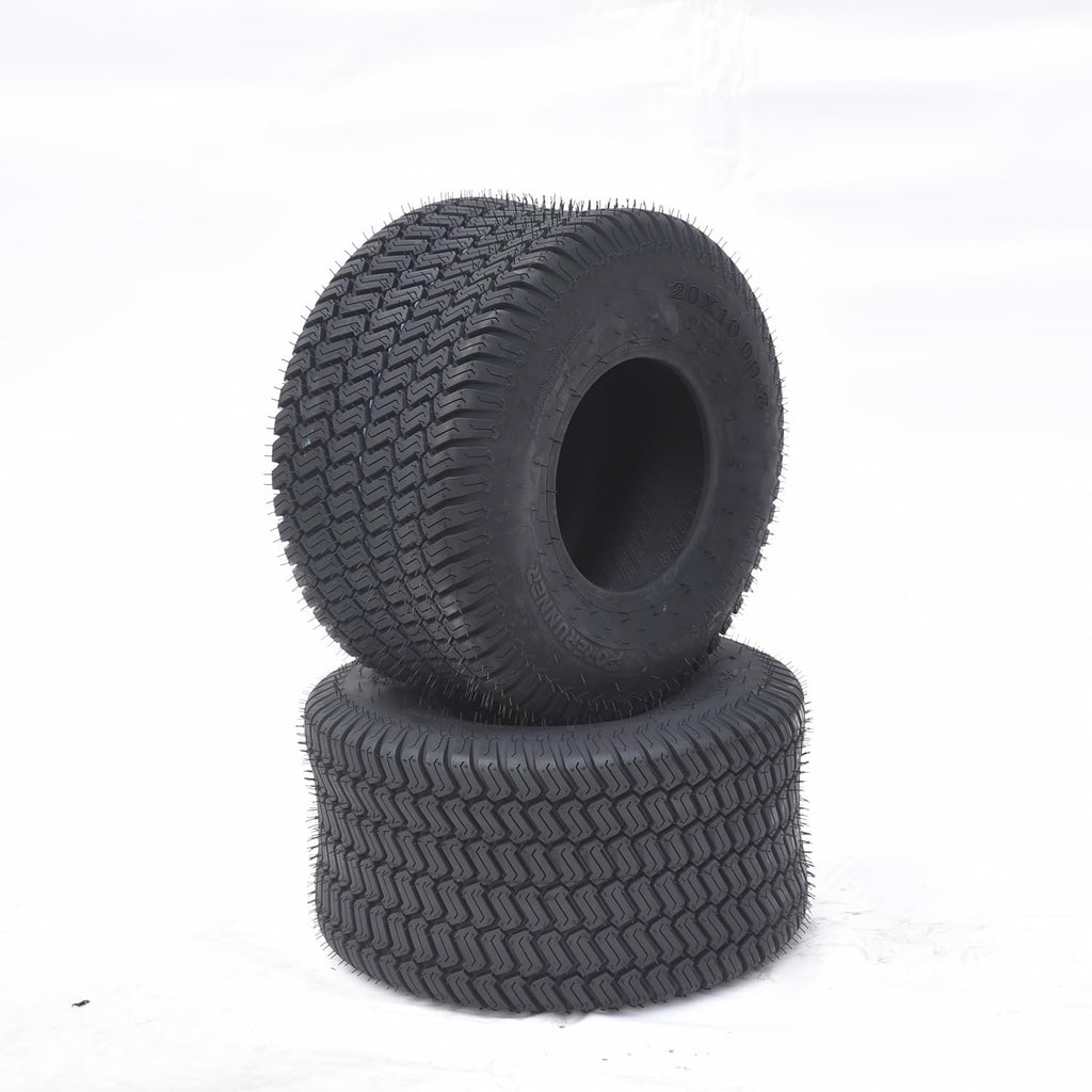 2 PCS 20x10-8 Lawn Mower Tires 4PR Turf Saver Lawn & Garden Tires for Garden Tractor Riding Mower, Tubeless
