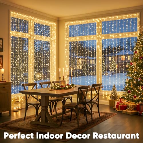 suddus Curtain Lights 300 LED Warm White for Bedroom, Outdoor & Christmas Decor K310