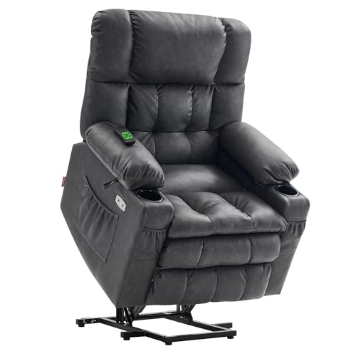 MCombo Dual Motor Power Lift Recliner Chair for Elderly with Heat and Massage, Black E570141