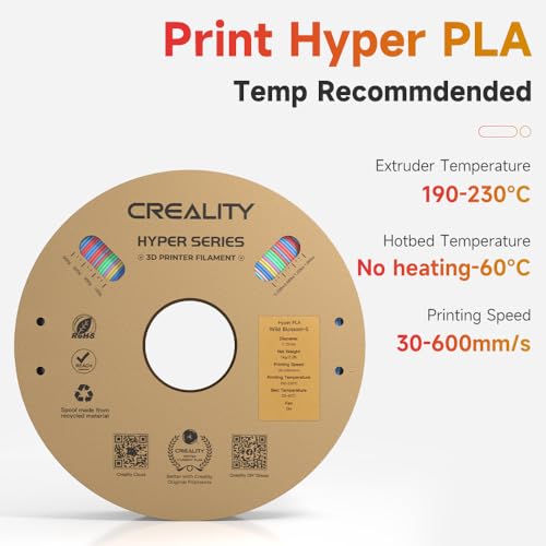 Creality PLA Plus Filament 1.75mm Rainbow Multicolor 1KG Spool O376011