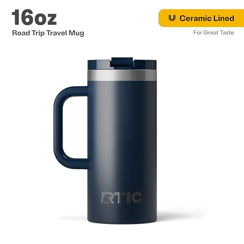 RTIC 20oz Road Trip Travel Mug with Lid and Handle, Insulated Stainless Steel P393441