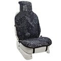 Champlus Sheepskin Seat Cover Genuine Australian Lambskin Curly Wool Seat Cushion for Front Seat, Soft Natural Pure Wool, Universal Fits Most Cars SUVs Trucks Minivans, Quick Install 1pc, Black