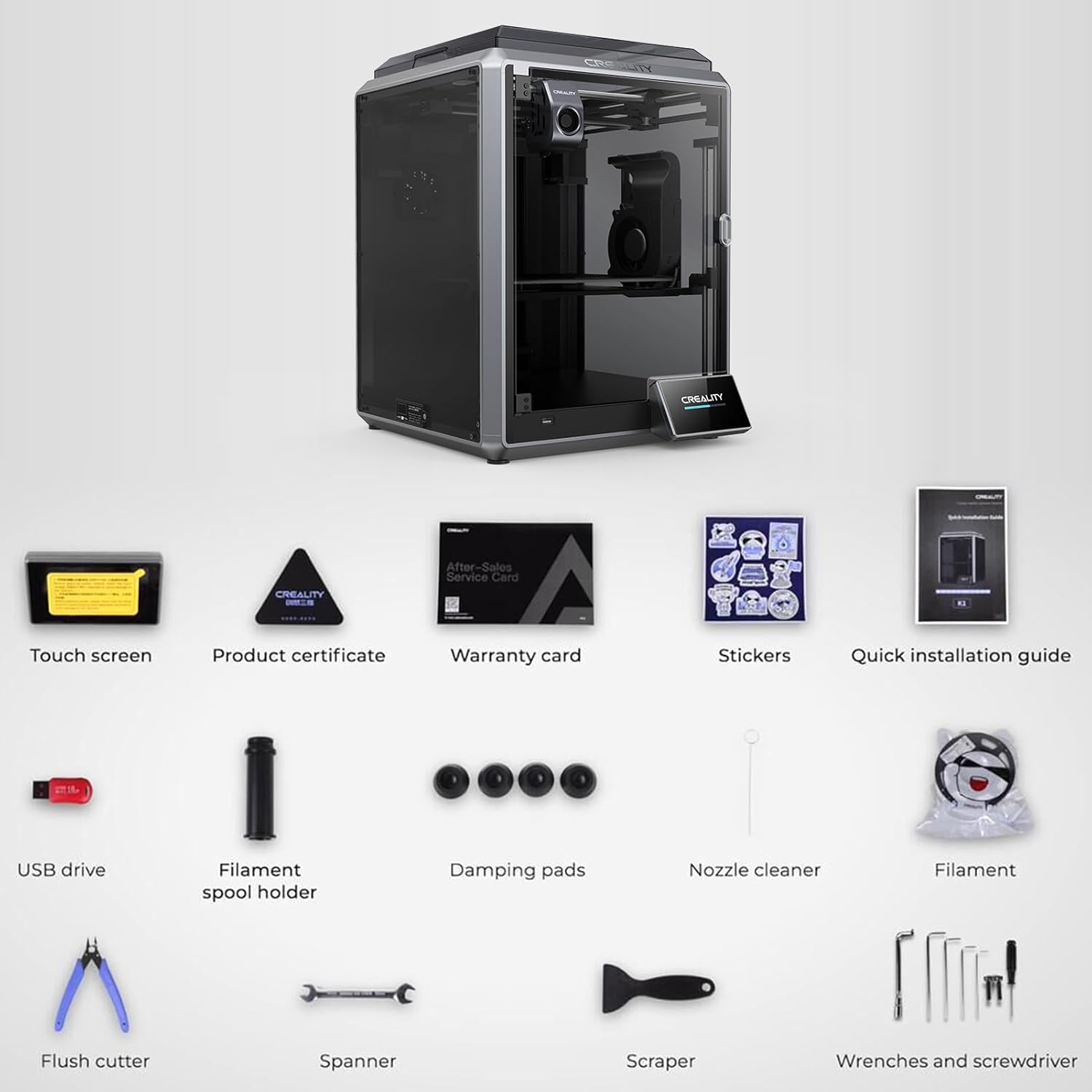 3D Printer K1 High Speed with Touchscreen and Direct Extruder U1167
