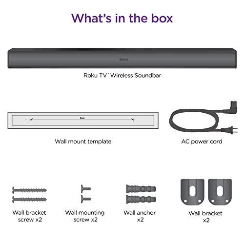 Roku TV Wireless Soundbar 2023 for RokuTV, Black K357286