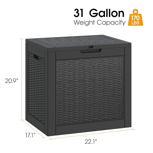 NUNU LAB 31 Gallon Outdoor Storage Box Waterproof Lockable Lid I8083
