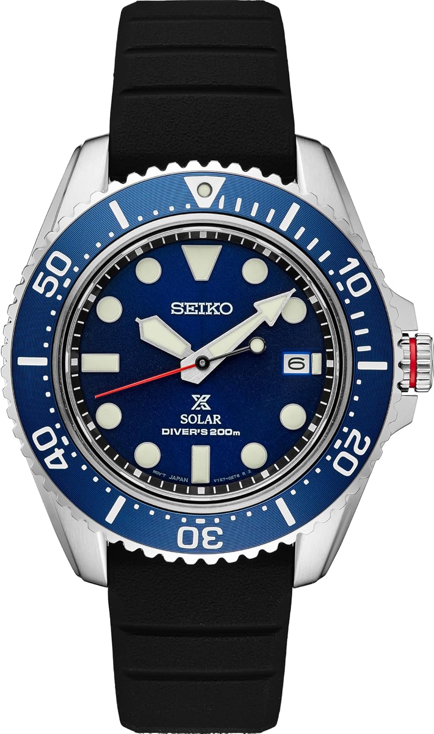 SEIKO SNE593 Solar Dive Watch for Men - Prospex Collection - LumiBrite Hands, 10-Month Power Reserve, Stainless Steel Case - Water Resistant 200M