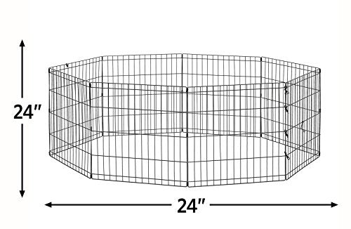 New World Folding Metal Dog Exercise Pen, 24-Inch Tall, Black E-Coated Q53206