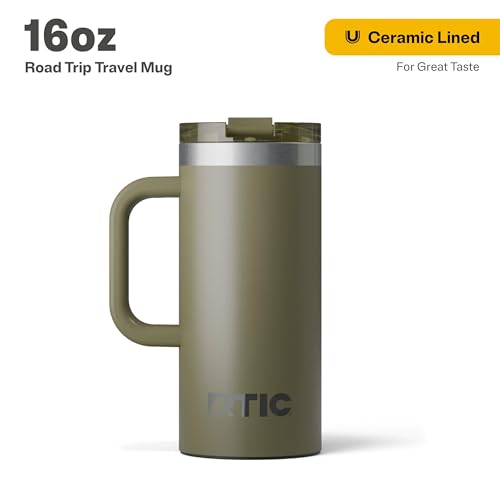 RTIC 20oz Road Trip Travel Mug with Lid and Handle, Insulated Stainless Steel P393441
