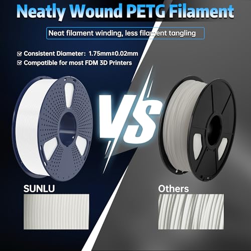 SUNLU 3D Printer Filament Bundle Multicolor PETG 1.75mm, 8 Pack, 2kg Total V41641