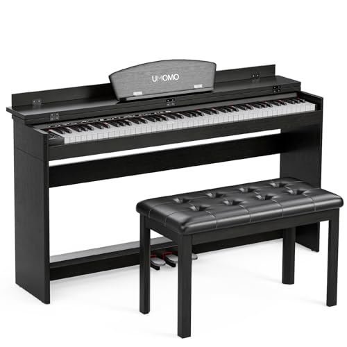 UMOMO 88 Weighted Key Digital Piano with Bench, Hammer Action, Black W36770
