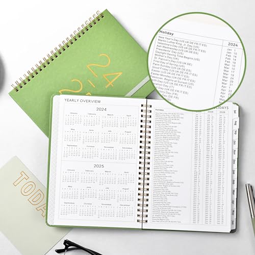 Weekly Monthly Planner 2024-2025, Twin-Wire Binding, 6.4" x 8.5" Y32173