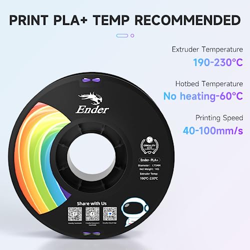 Creality PLA Plus Filament 1.75mm Rainbow Multicolor 1KG Spool O376011