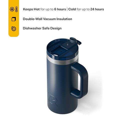 RTIC 20oz Road Trip Travel Mug with Lid and Handle, Insulated Stainless Steel P393441