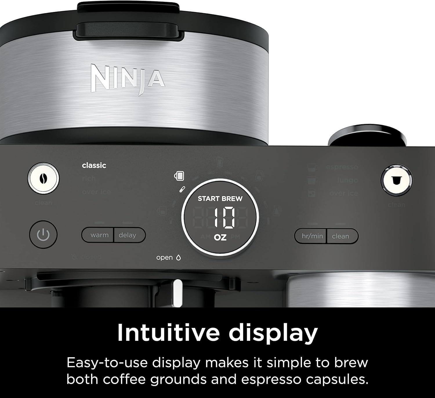 Ninja Espresso & Coffee Barista System, Single-Serve & 12-Cup, Black and Stainless Steel V49913